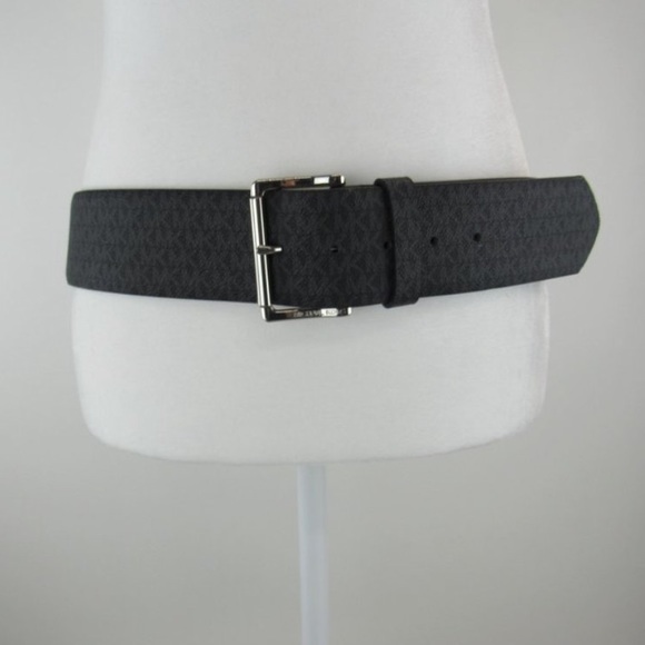 NWT Michael Kors MK signature black wide belt M L - Picture 1 of 5